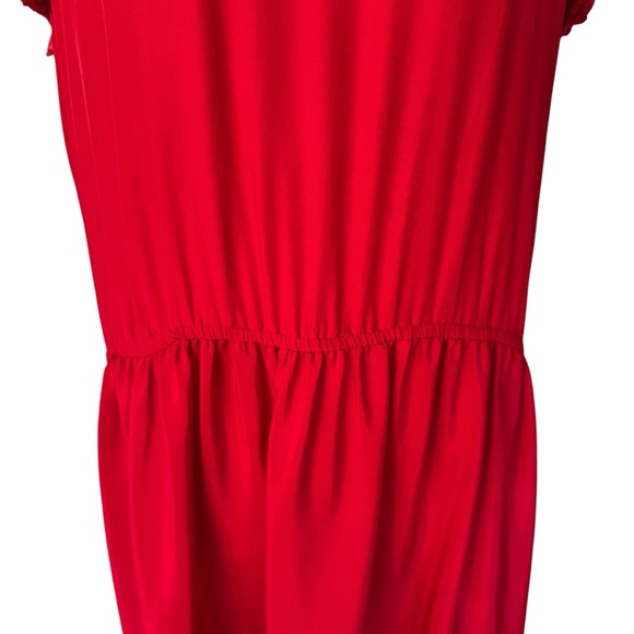 The Great. Moonlight Embroidered Red Silk Midi Dress sz 2 Medium - Picture 5 of 13